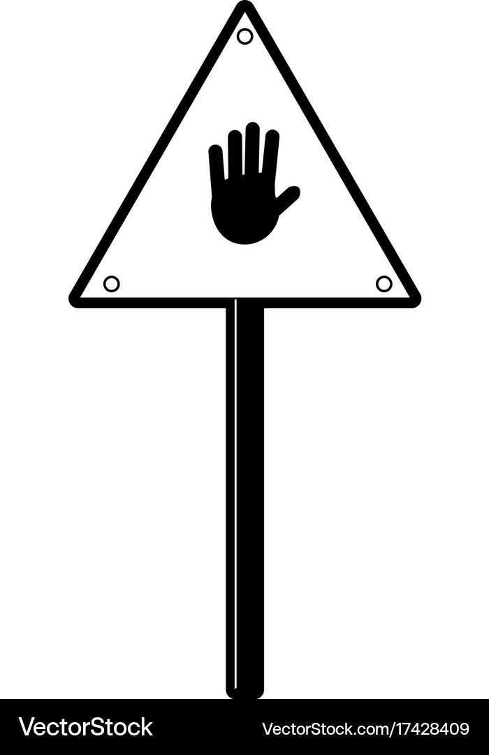 Sing warning stop Royalty Free Vector Image - VectorStock