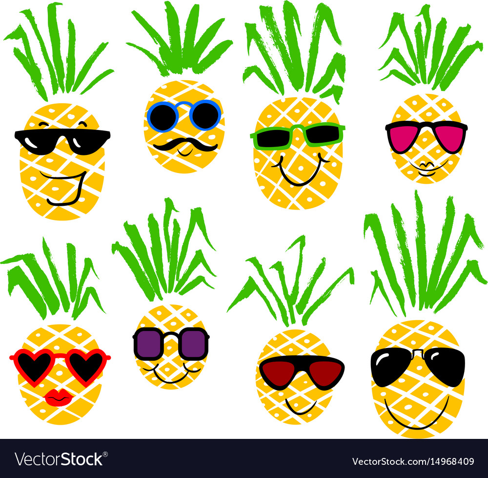 Smiling Pineapple Characters