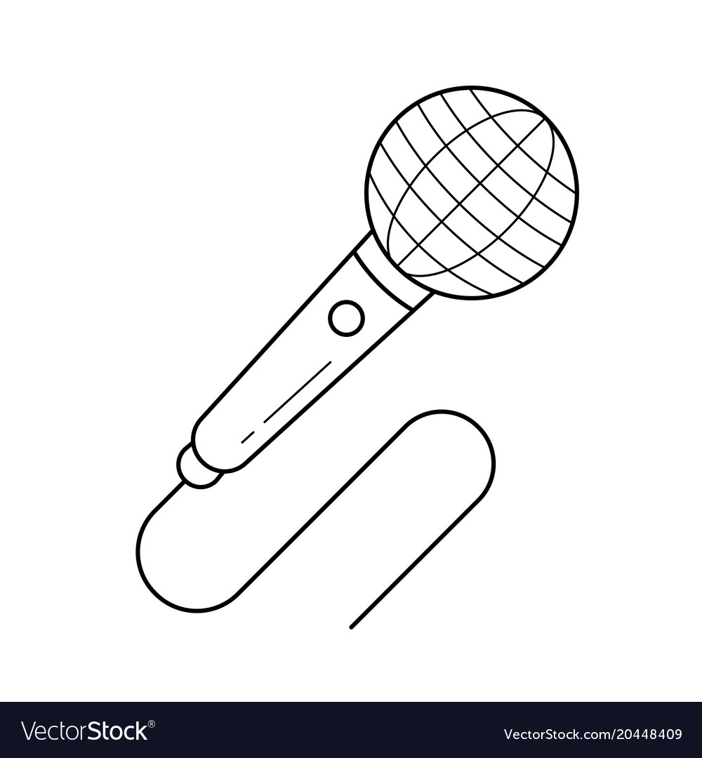 Speaking microphone line icon Royalty Free Vector Image