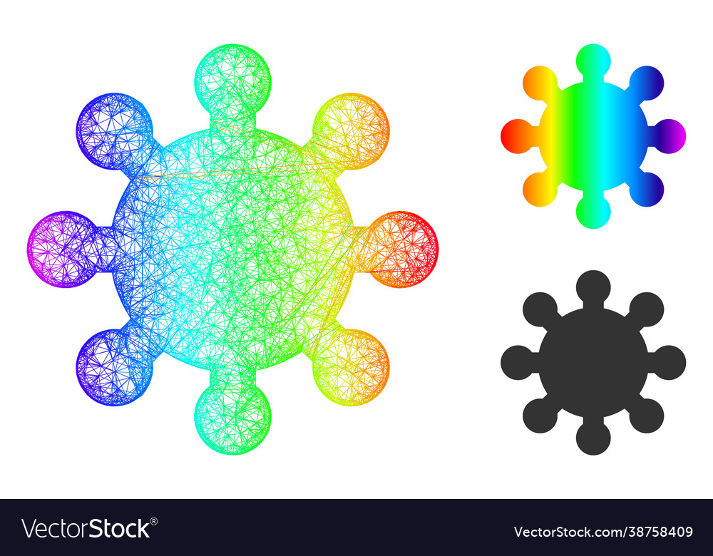 Spectrum net mesh gradient gear icon vector image Spectrum net mesh gradient gear icon