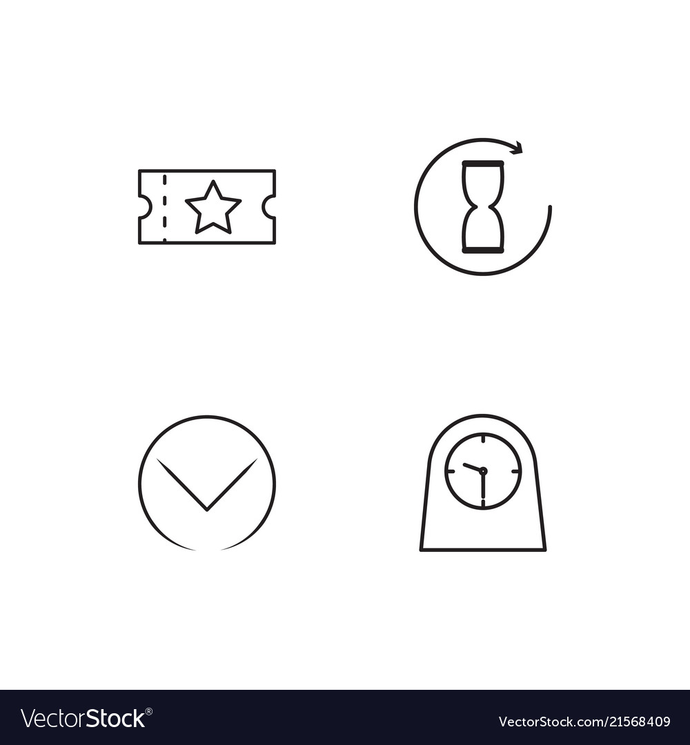 Time linear icons set simple outline