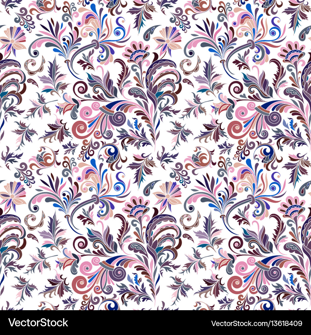Vintage baroque seamless pattern with swirls Vector Image