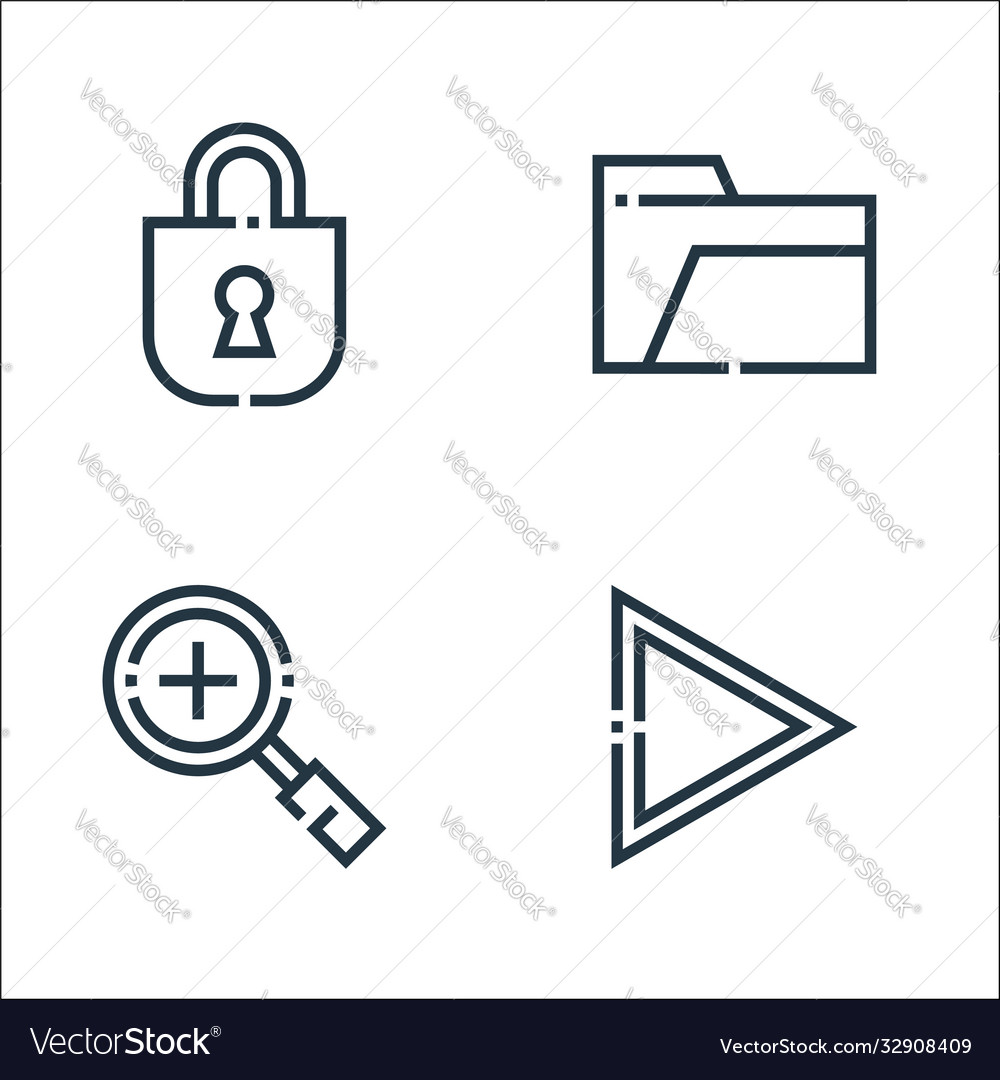 Web essentials line icons linear set quality vector image Web essentials line icons linear set quality