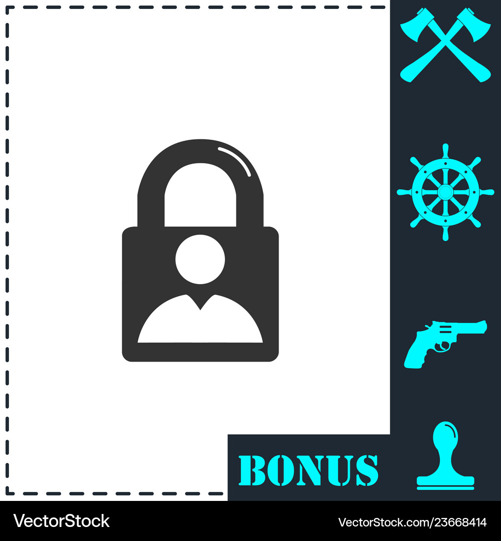 Authenticate icon flat Royalty Free Vector Image