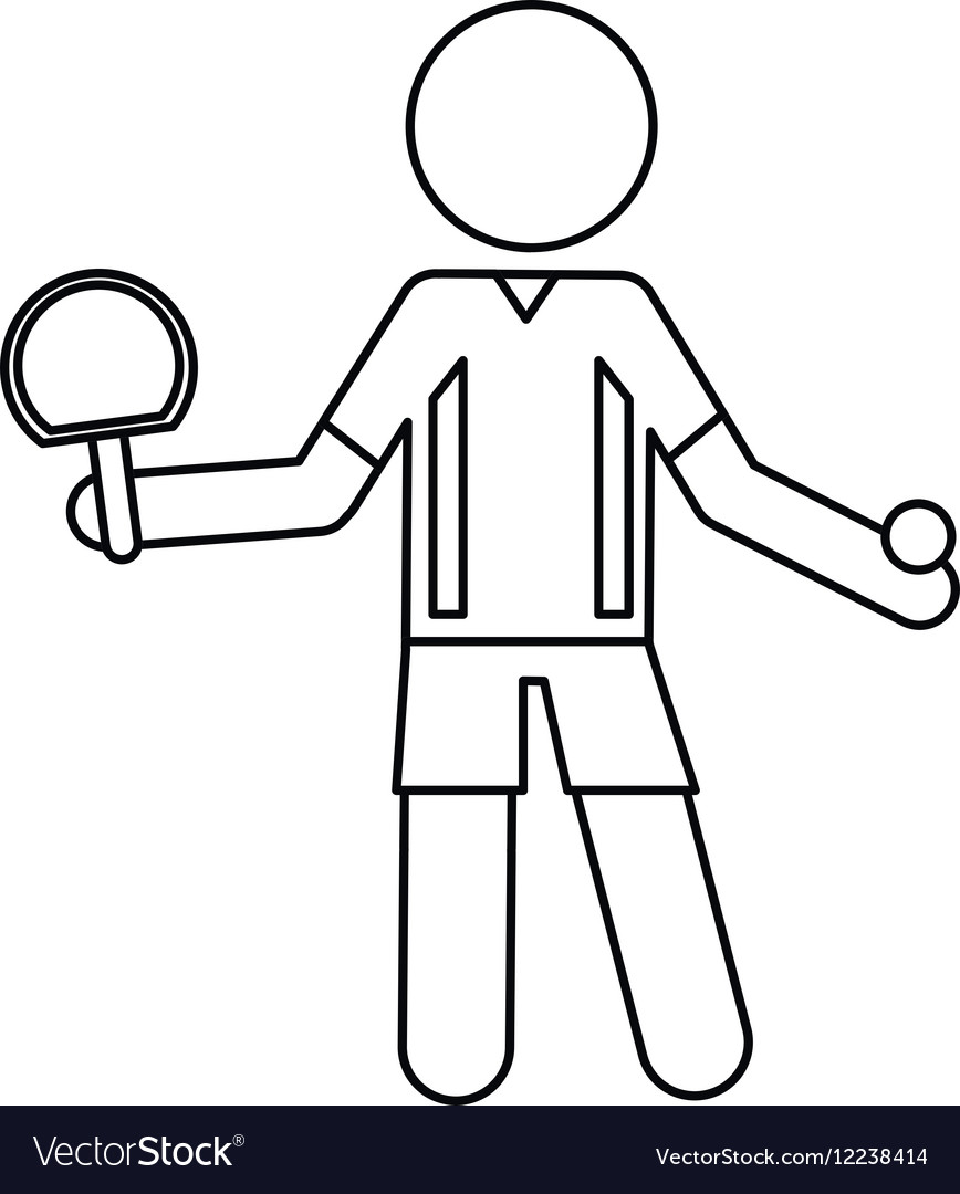 Character ping-pong player with racket ball