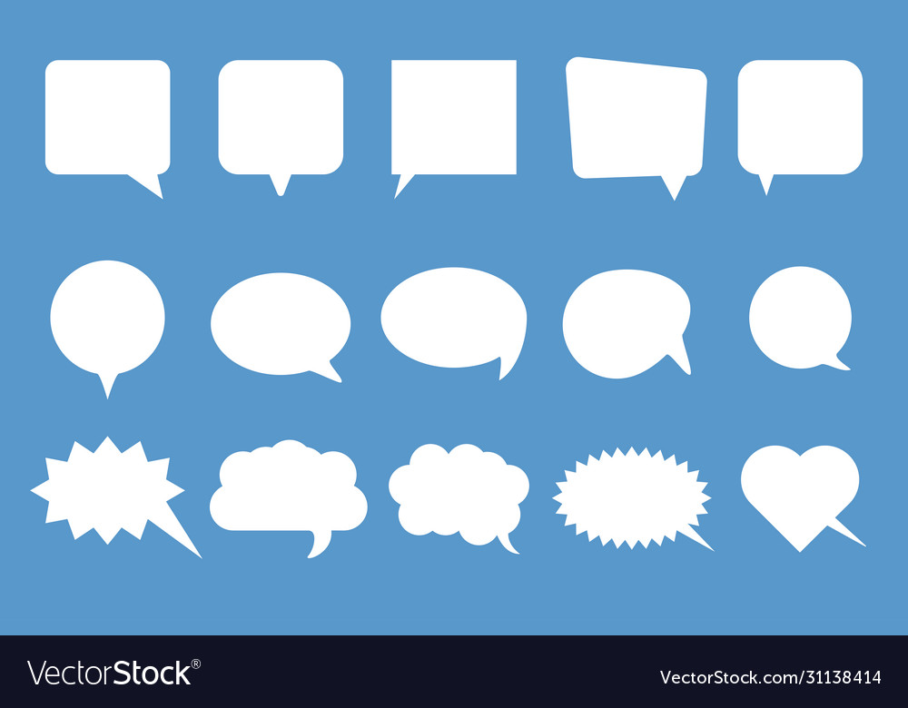 Chat text speech speak bubble set
