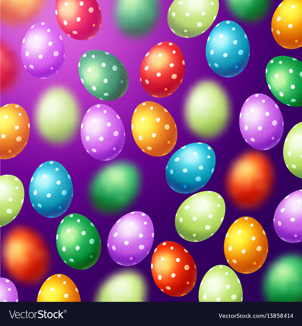 Colorful eggs with calligraphy happy easter vector image Colorful eggs with calligraphy happy easter