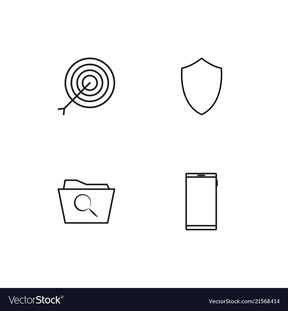 Cyber security linear icons set simple outline