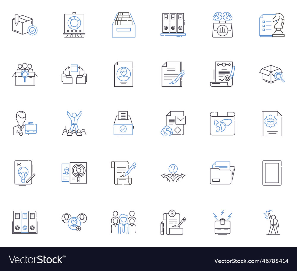 Data manipulation line icons collection filtering