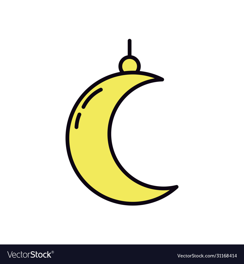 Eid mubarak concept crescent moon icon line