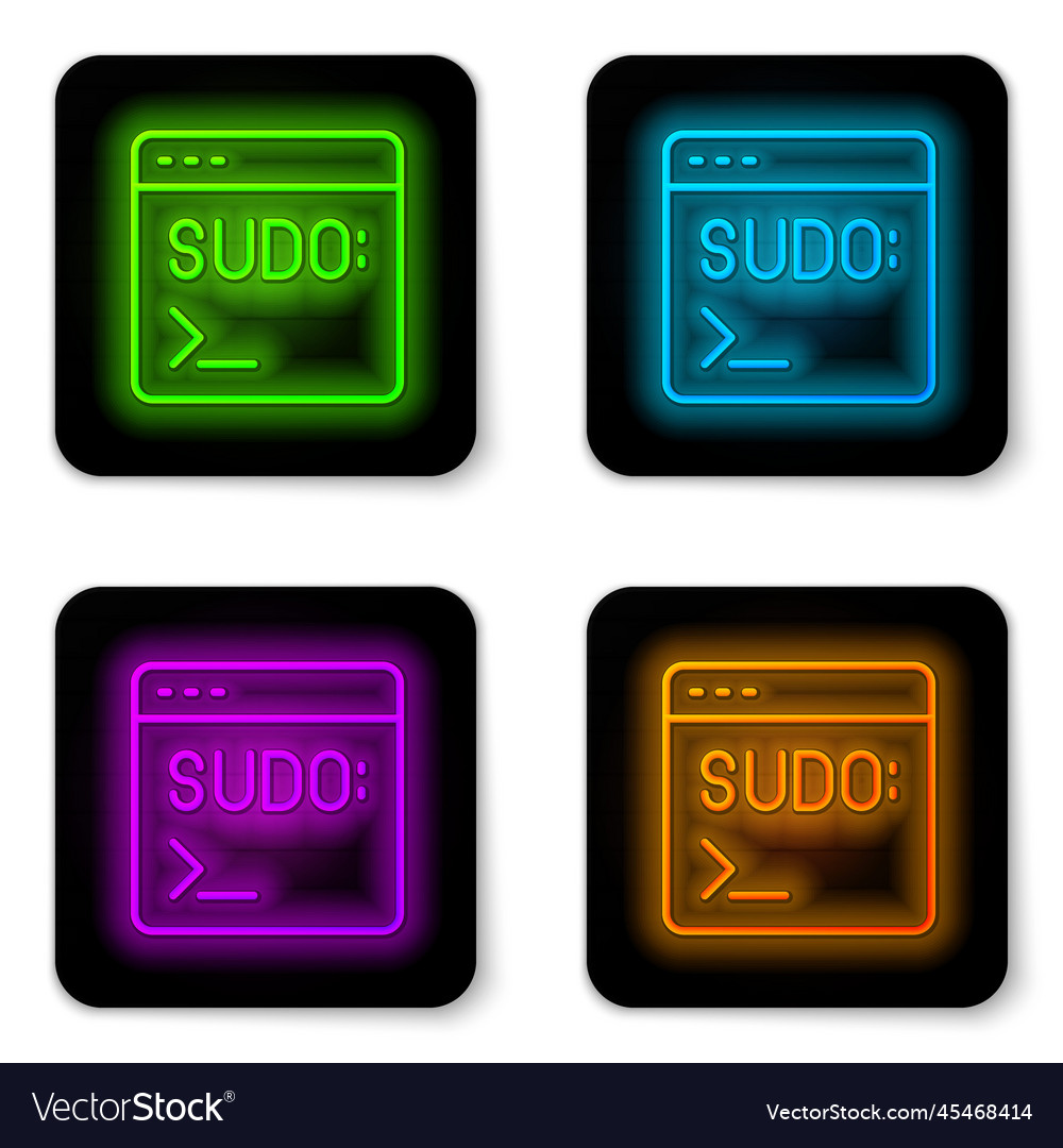 Glowing neon line code terminal icon isolated vector image Glowing neon line code terminal icon isolated
