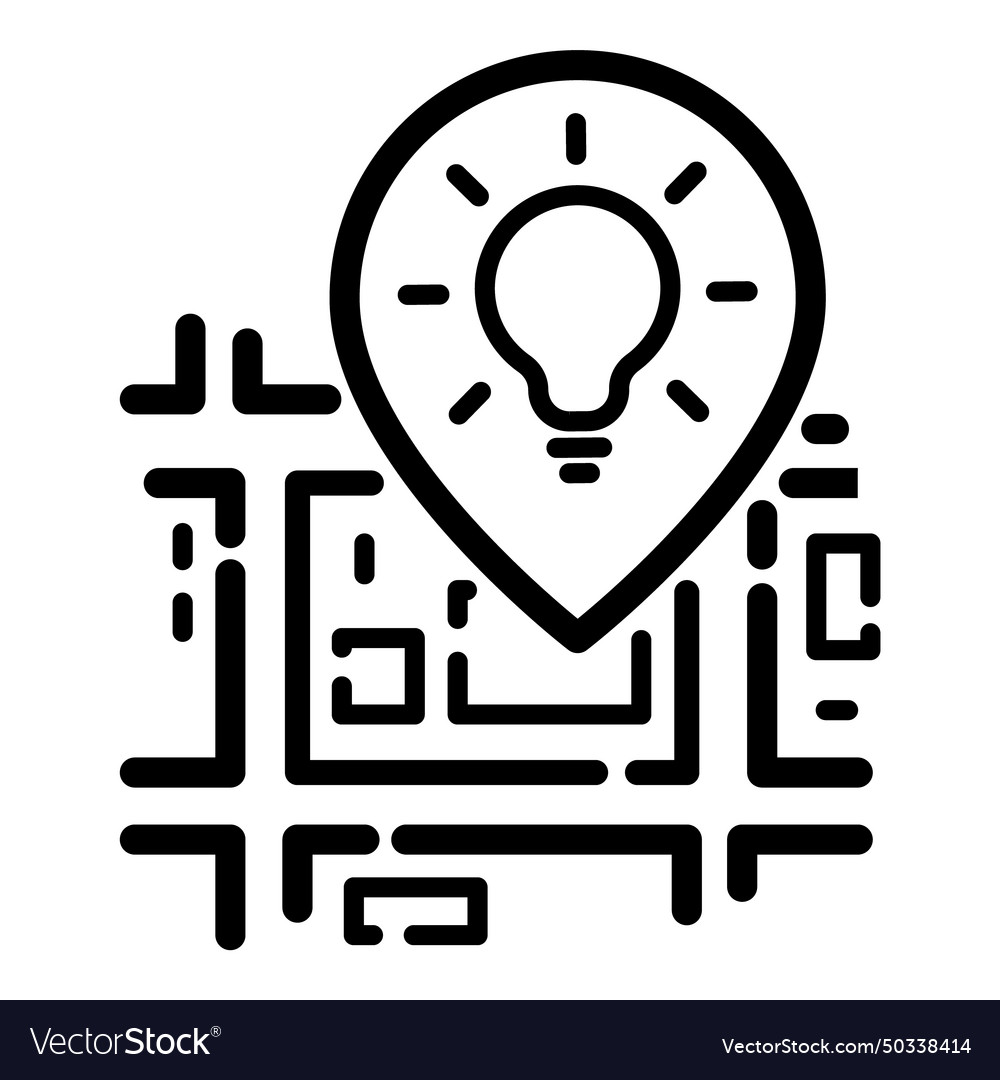 Idea lightbulb map location point flat icon