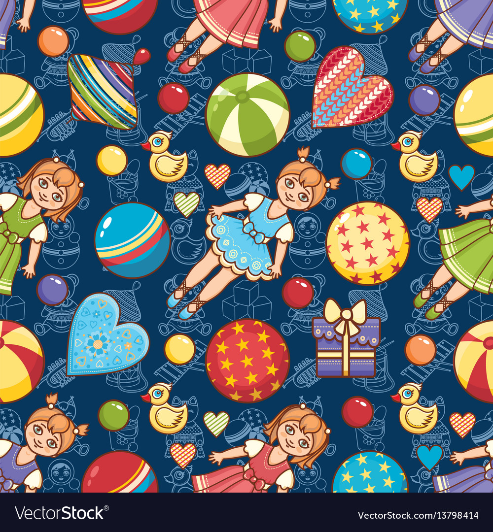 Kid toy seamless pattern design element