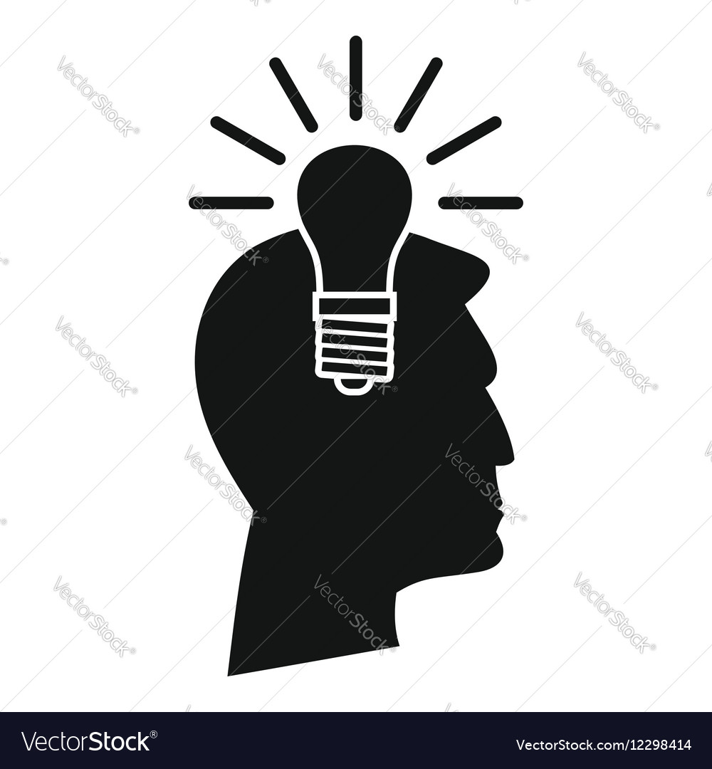 Light bulb idea icon simple style Royalty Free Vector Image