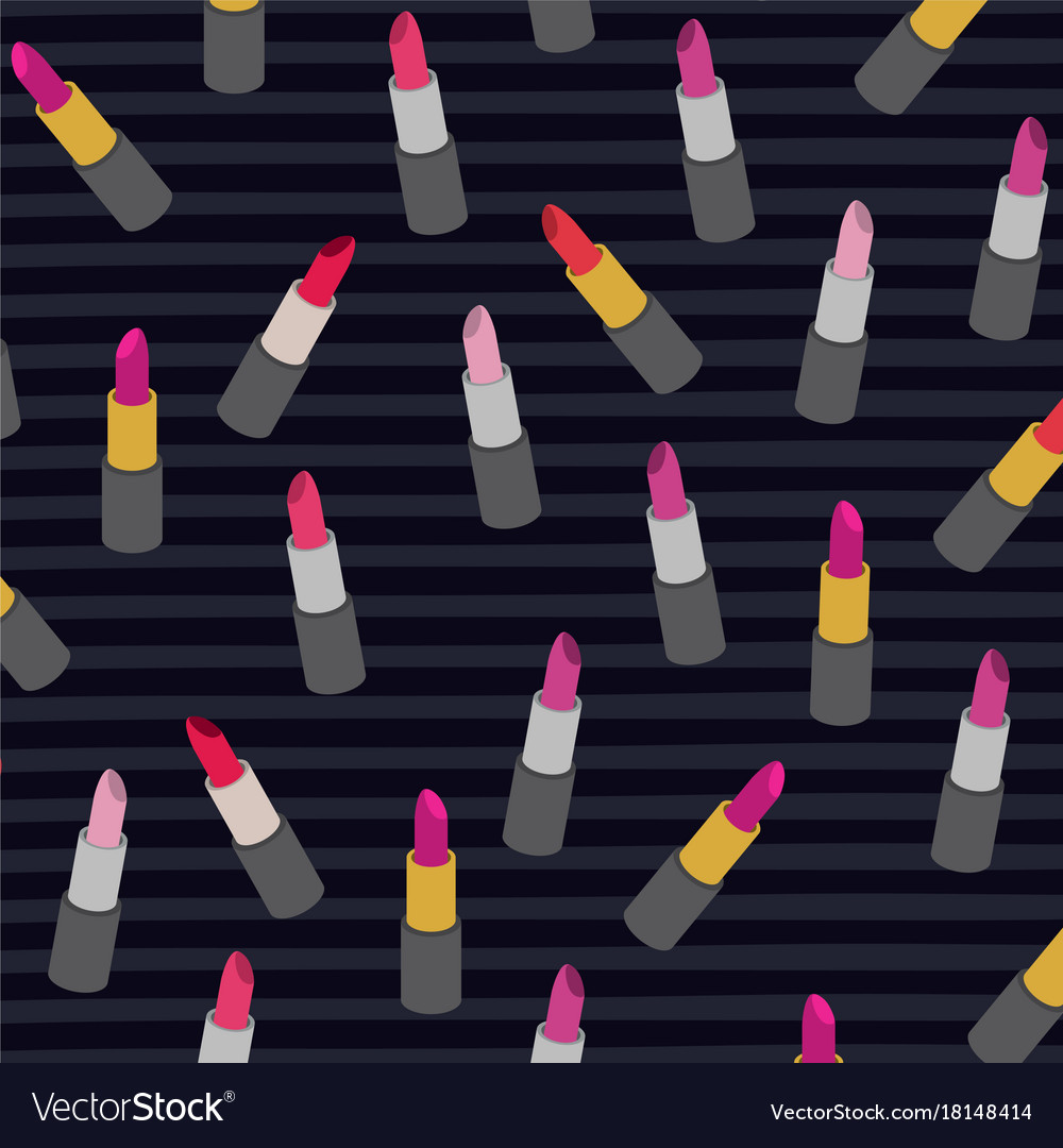 Lipstick pattern set on pop art linear color