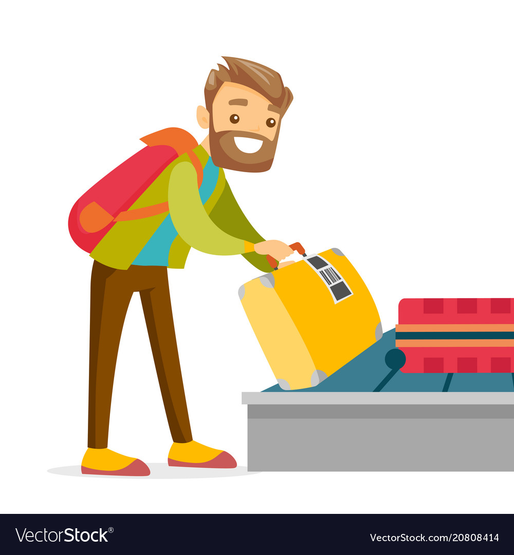 Man Taking Baggage from Carousel