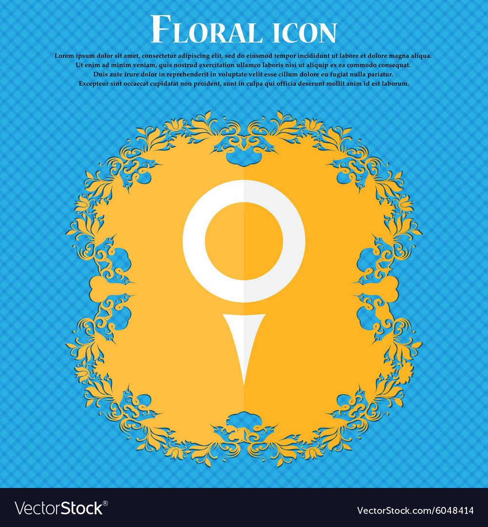 Map pointer gps location floral flat design