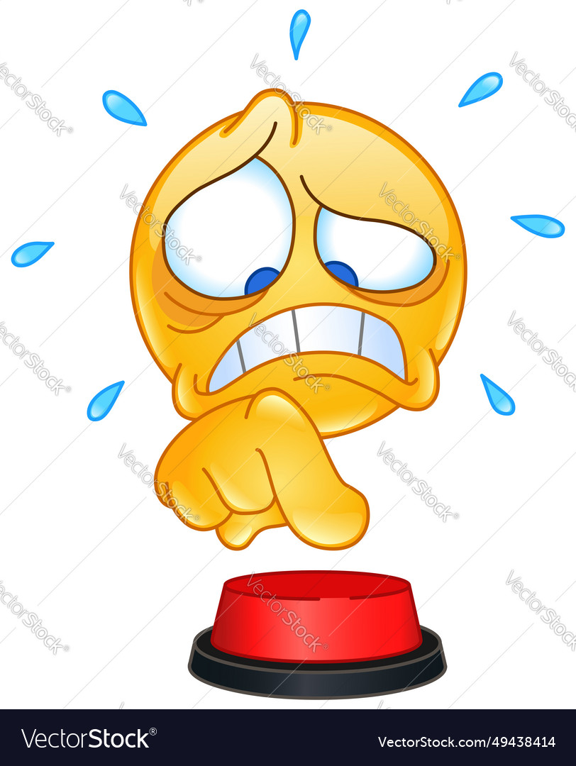 Pushing Red Button Emoticon Royalty Free Vector Image