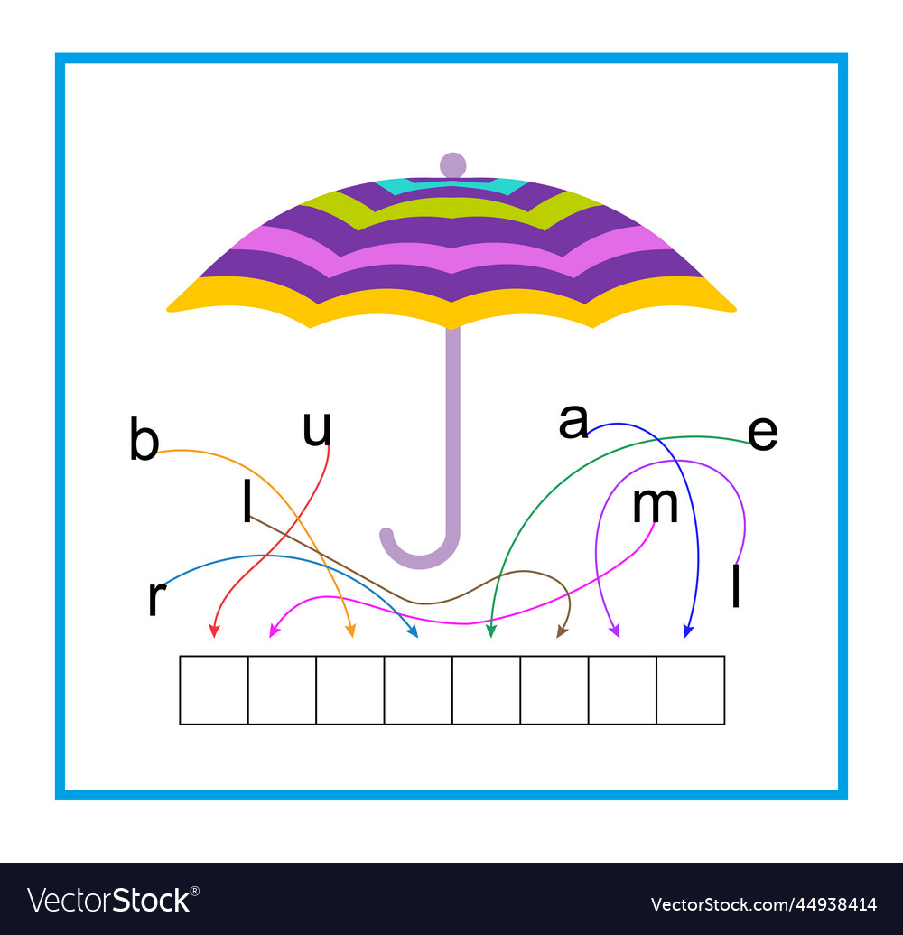 Puzzle Game For Children Cartoon Umbrella Vector Image