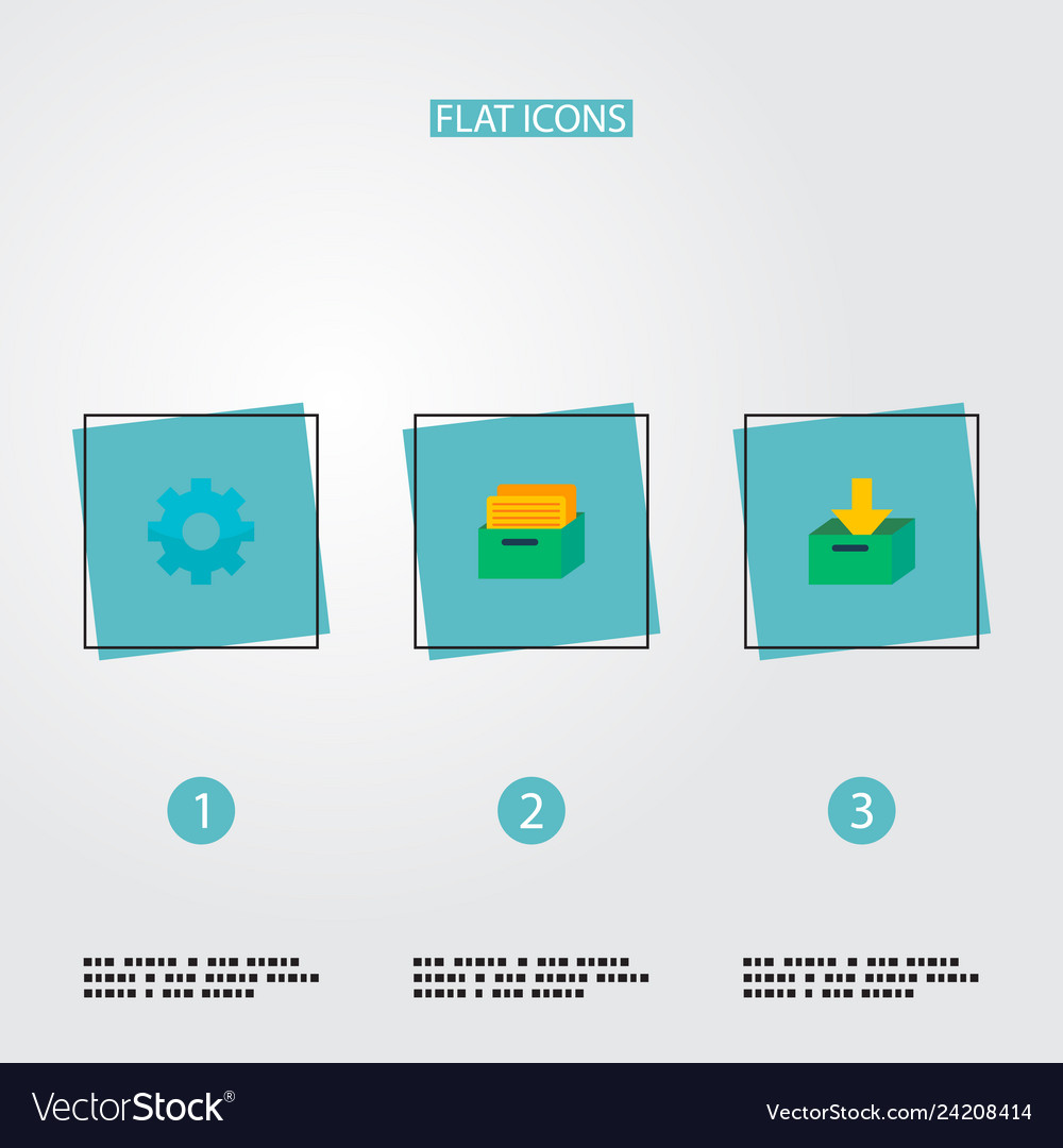 Set task manager icons flat style symbols vector image Set task manager icons flat style symbols