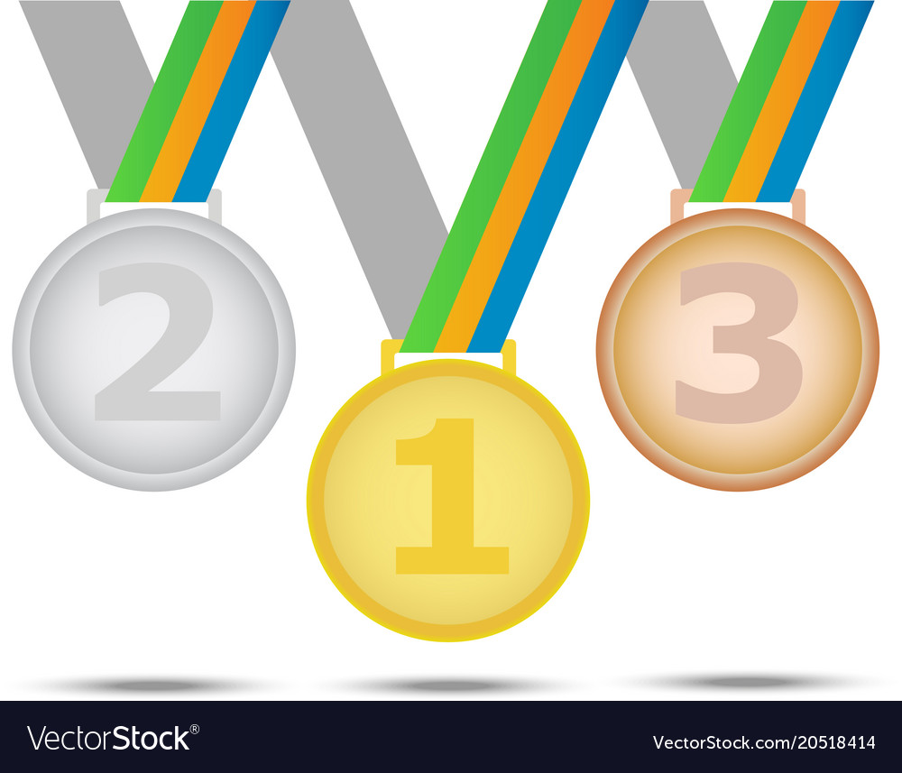 Drei Siegermedaillen - aus Gold Silber und Bronze