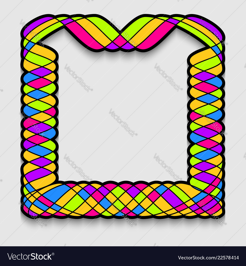 Vibrant square frame in boho style template vector image Vibrant square frame in boho style template