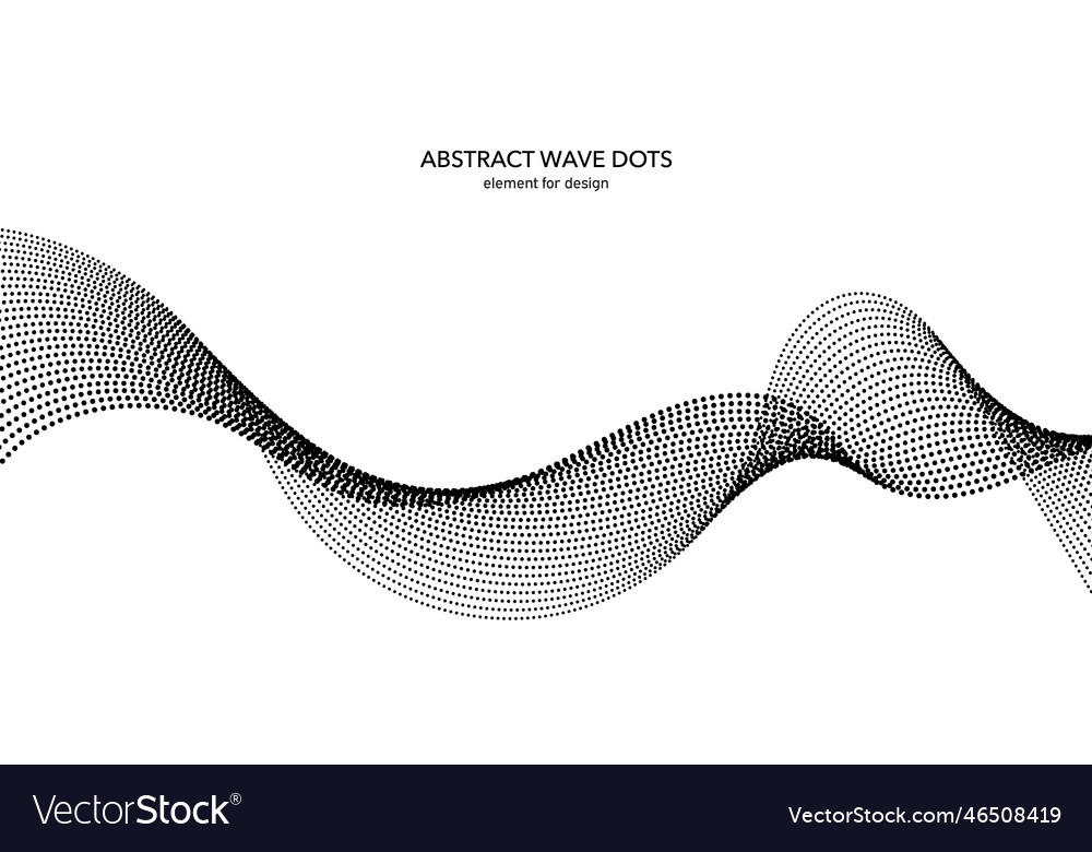 Abstract wave dotted element for design stylized vector image Abstract wave dotted element for design stylized