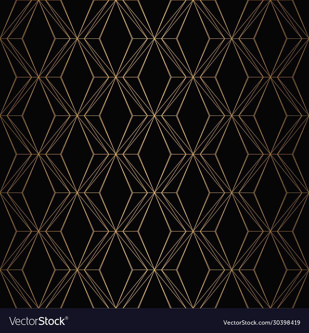 Art deco pattern seamless gold and black Vector Image