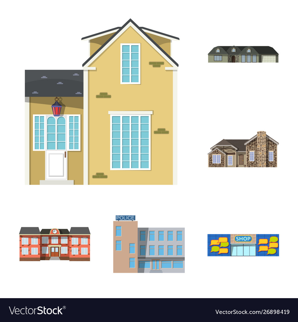Building and front symbol vector image Building and front symbol