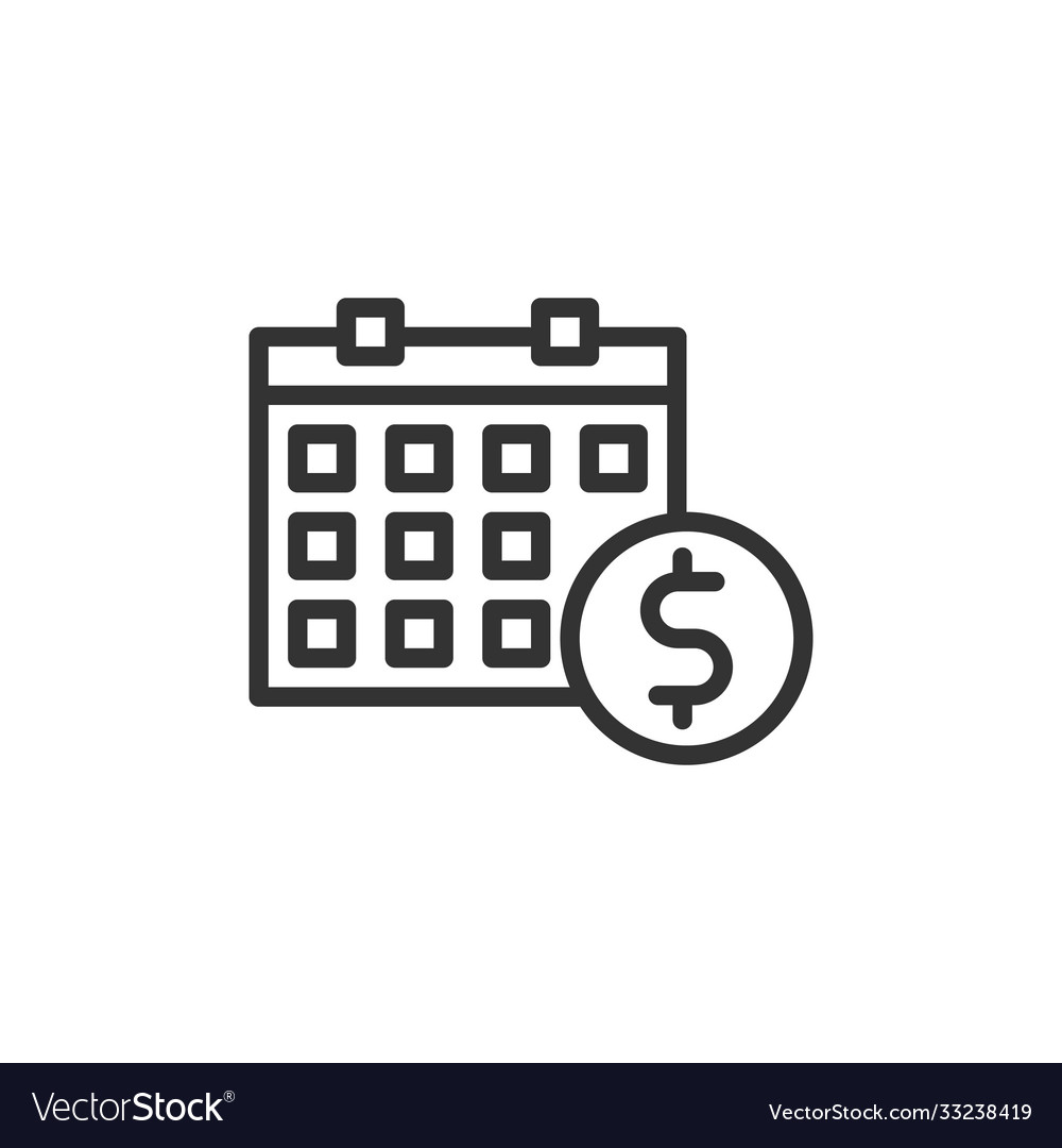 Business payday icon with line style Royalty Free Vector