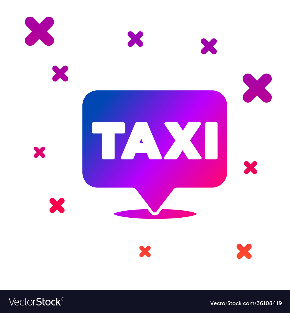 Color map pointer with taxi icon isolated on white vector image Color map pointer with taxi icon isolated on white