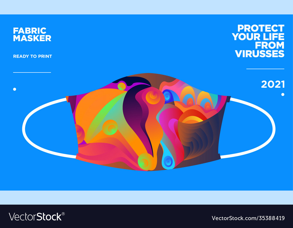 Bunte abstrakte Stoffmaske bereit zum drucken