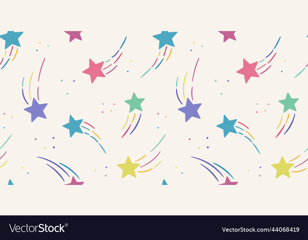 Colorful shooting stars repeat background