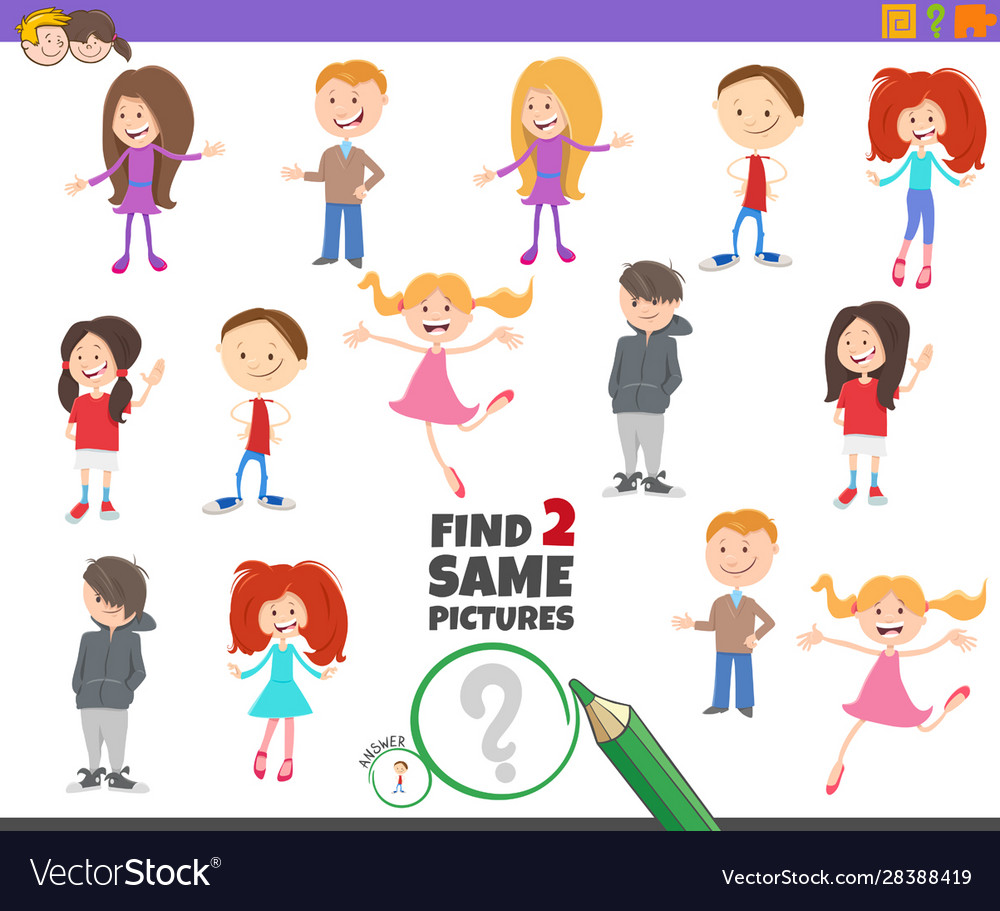 Character with the same. Find two the same pictures. analogous pictures.