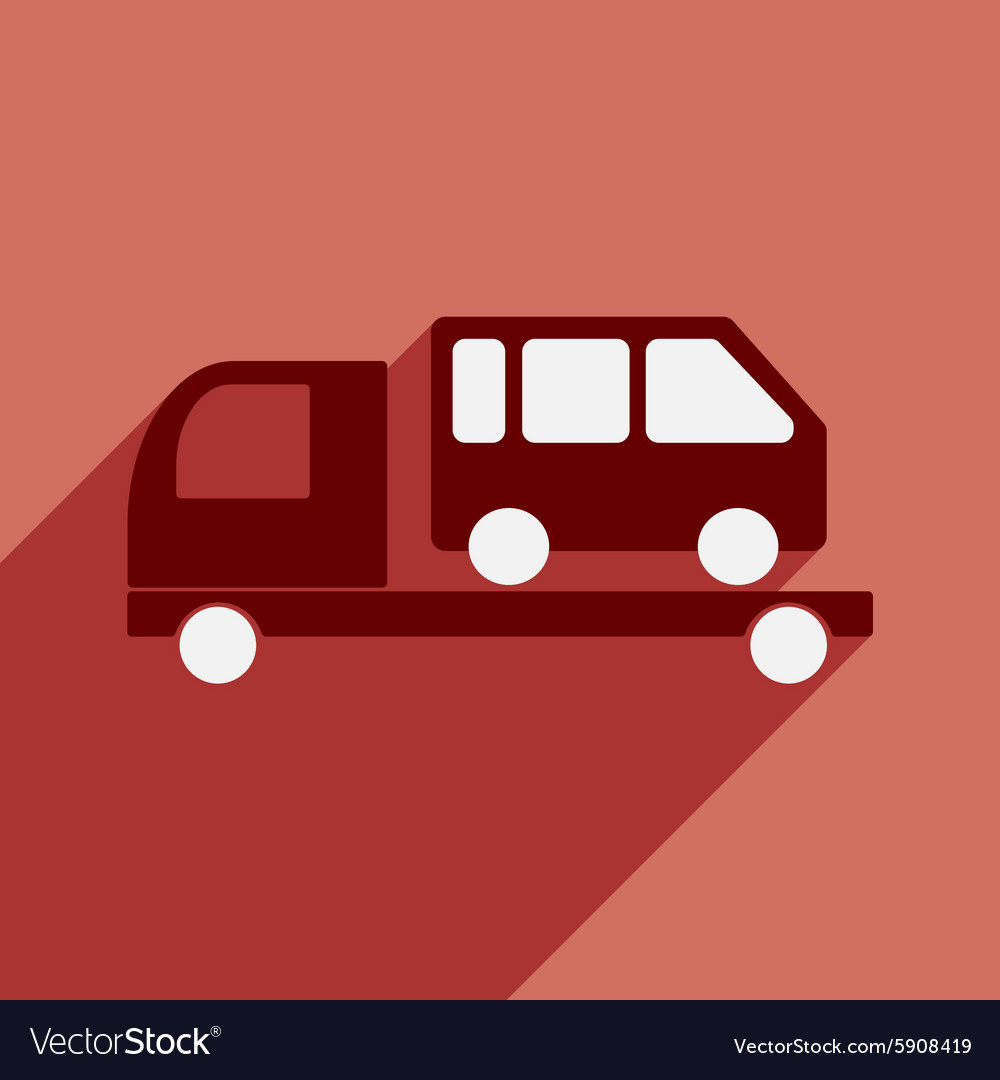 Flat with shadow icon and mobile application tow