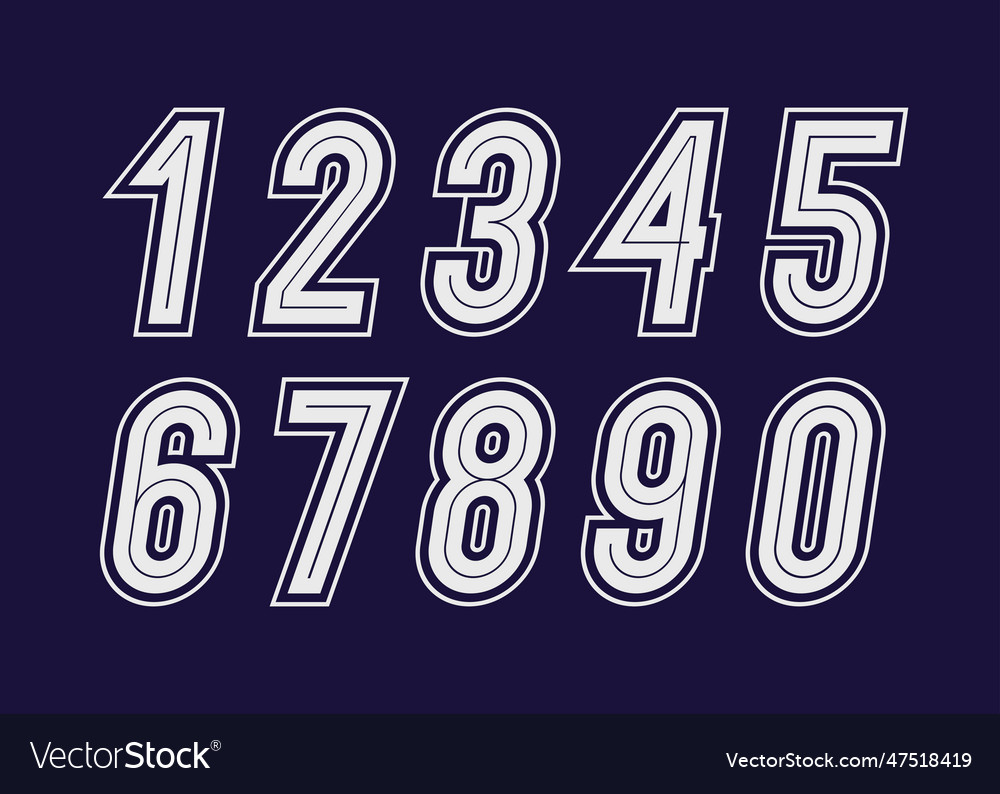 Numbers set bold modern typography Royalty Free Vector Image