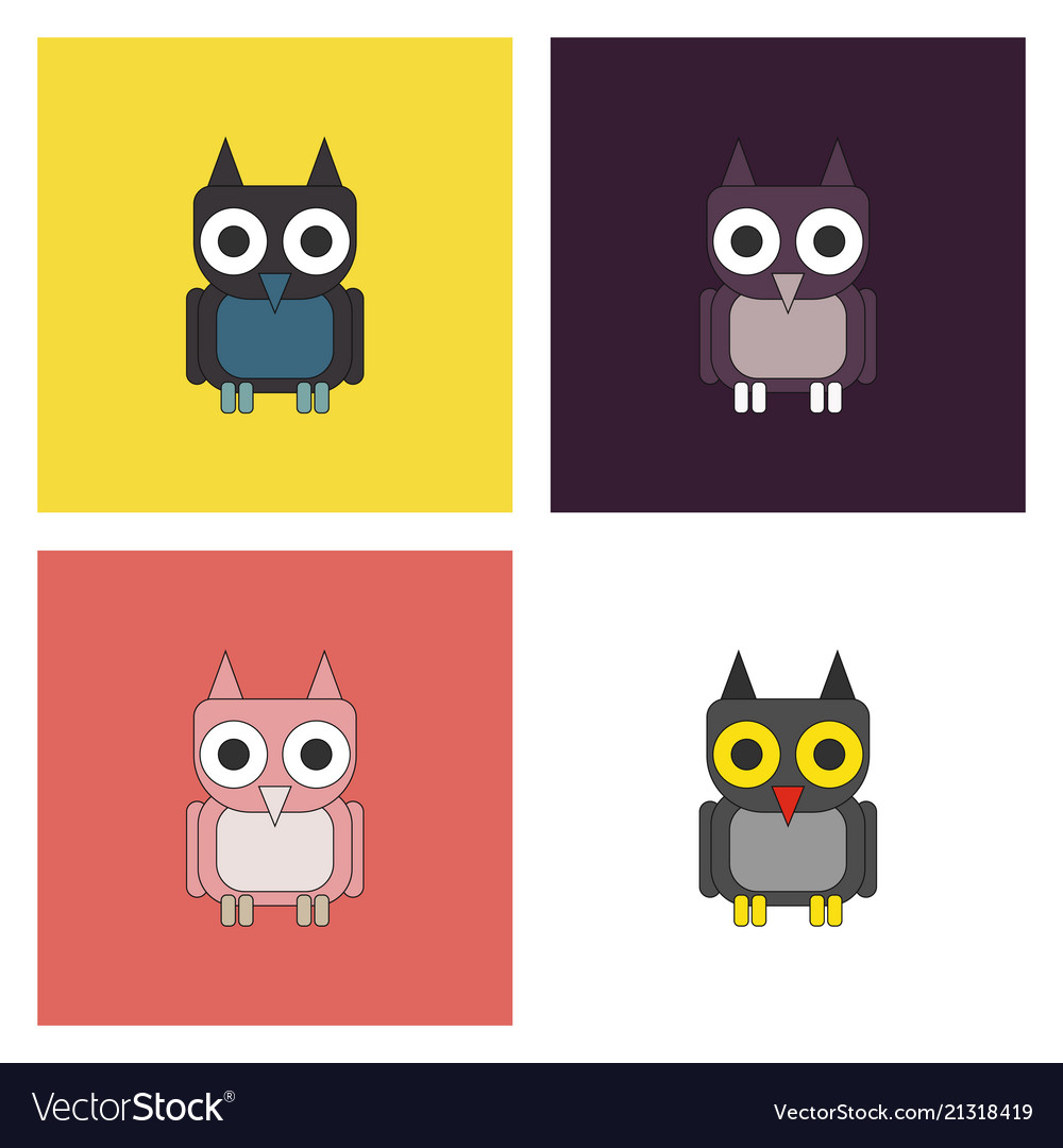 Owl - icon design on white background Vector Image Owl - icon design on white background