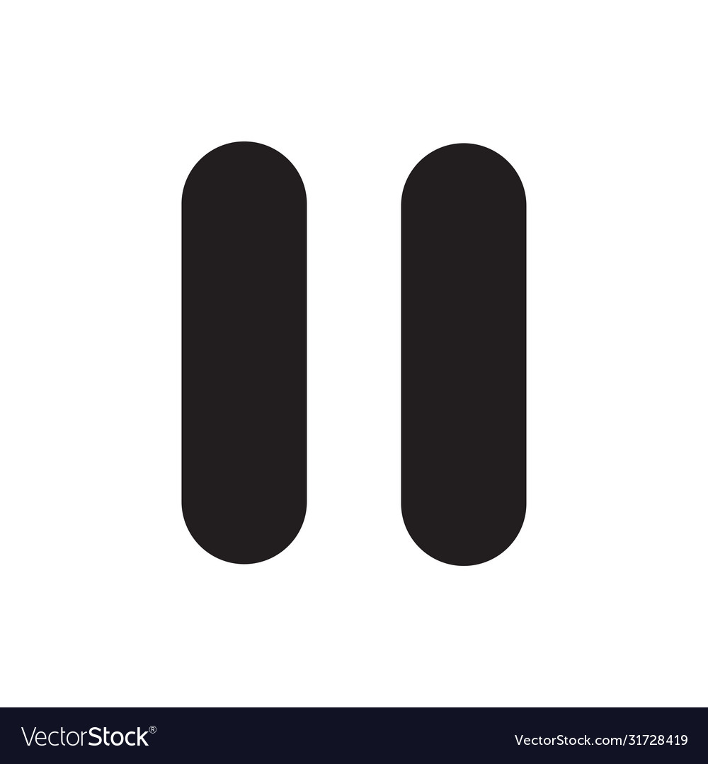 Pause icon simple sign for web site and mobile app Vector Image Pause icon simple sign for web site and mobile app