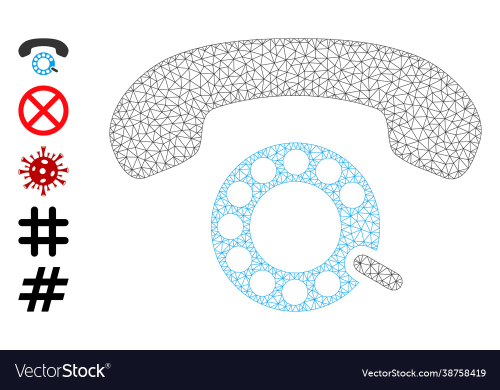 Polygonal network pulse dialing icon with simple vector image Polygonal network pulse dialing icon with simple