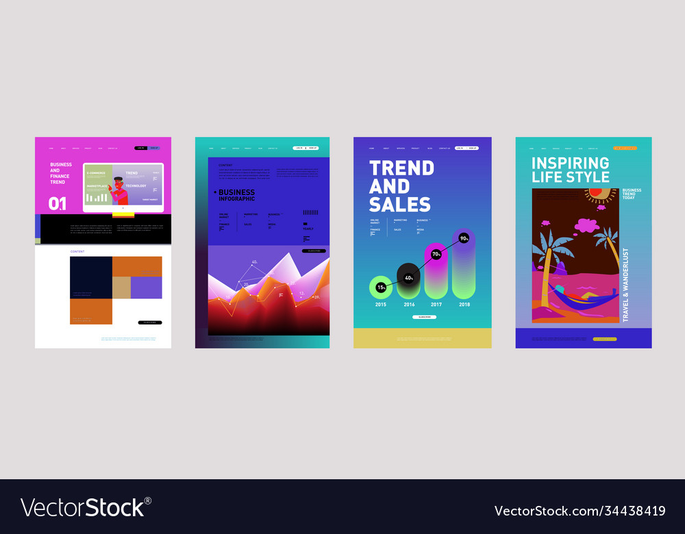Presentation and website interface layout design Vector Image Presentation and website interface layout design