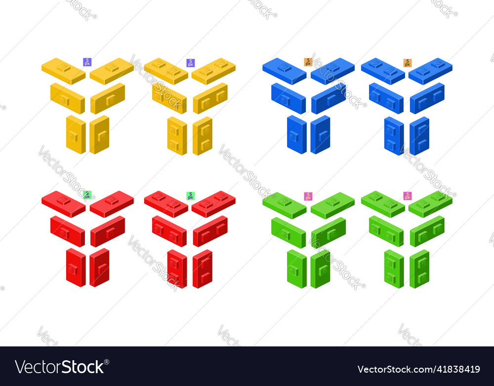 Rectangular plastic elements for the constructor