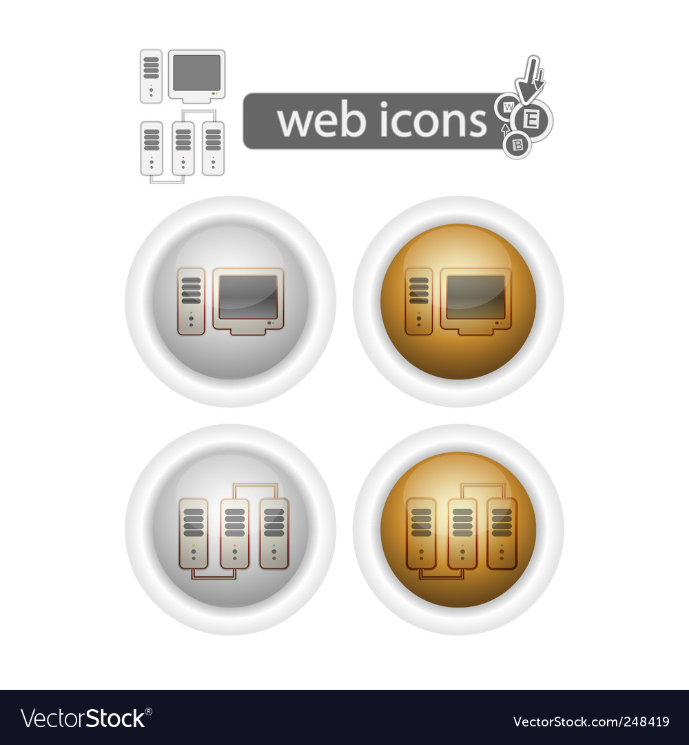 Round web iconscomputer and network