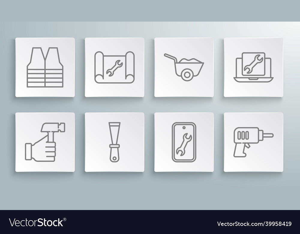 Set line hammer graphing paper and wrench putty