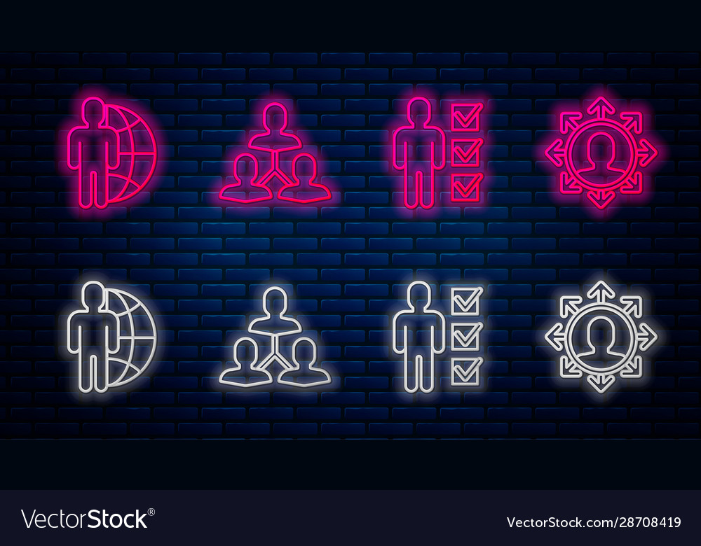 Set line project team base user man vector image Set line project team base user man