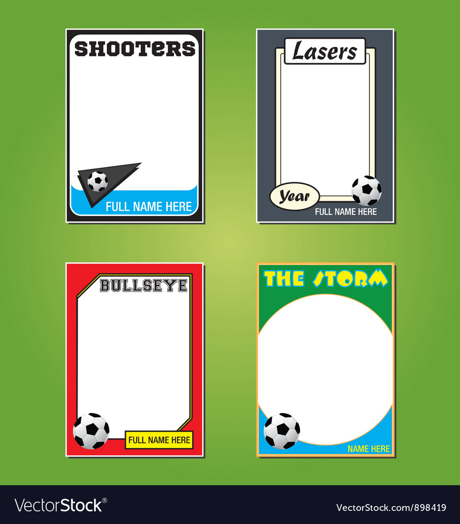 Soccer futol cards Royalty Free Vector Image - VectorStock Within Soccer Trading Card Template