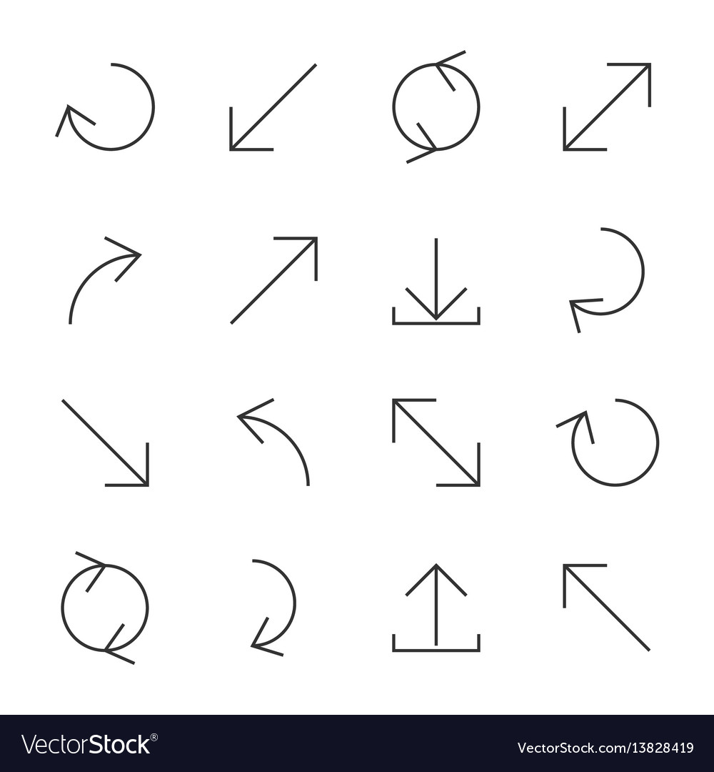 Thin Line Arrows & Pointers