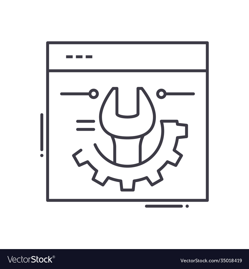 Web design icon linear isolated Vector Image Web design icon linear isolated