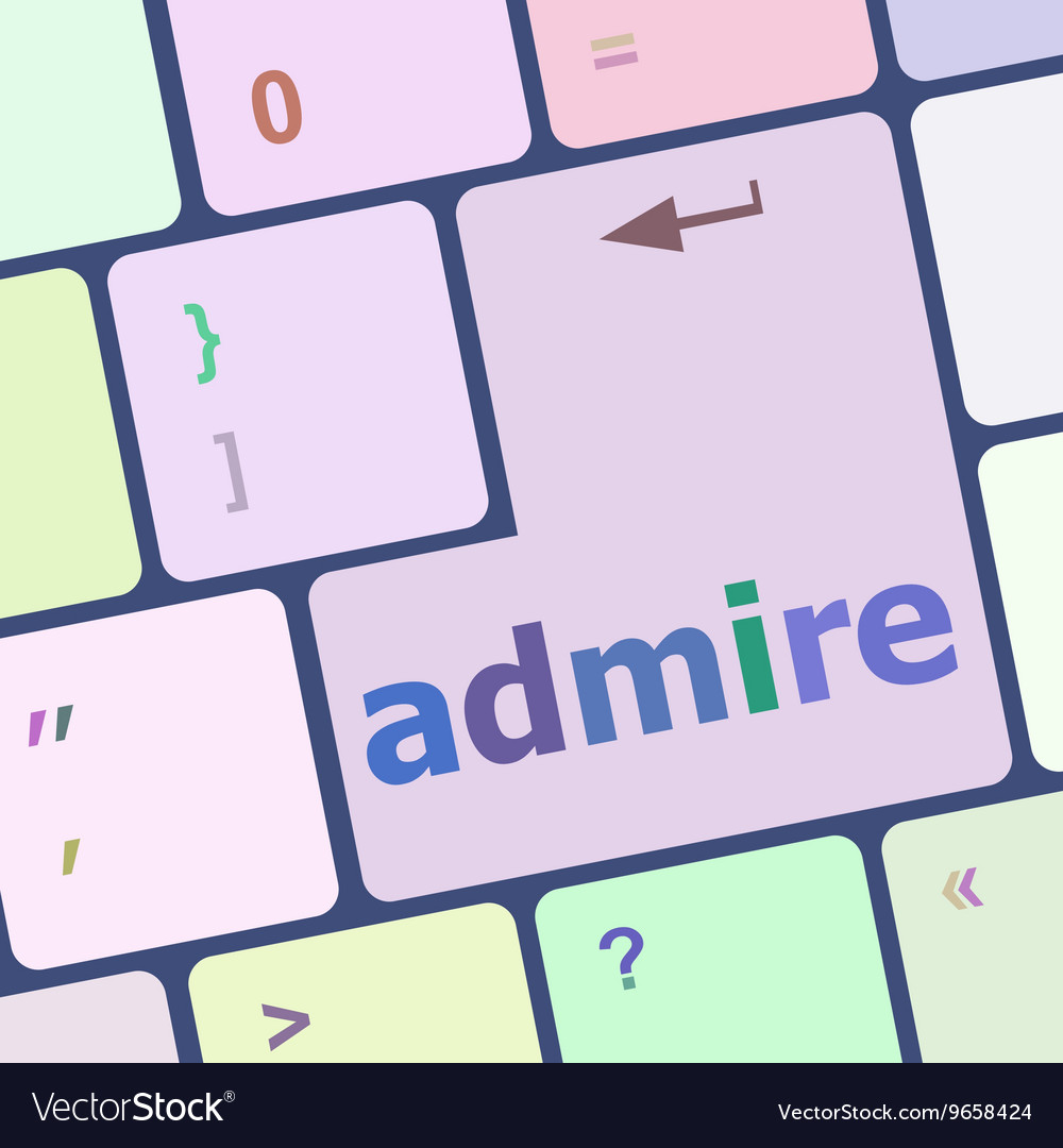 Admire word on computer keyboard keys