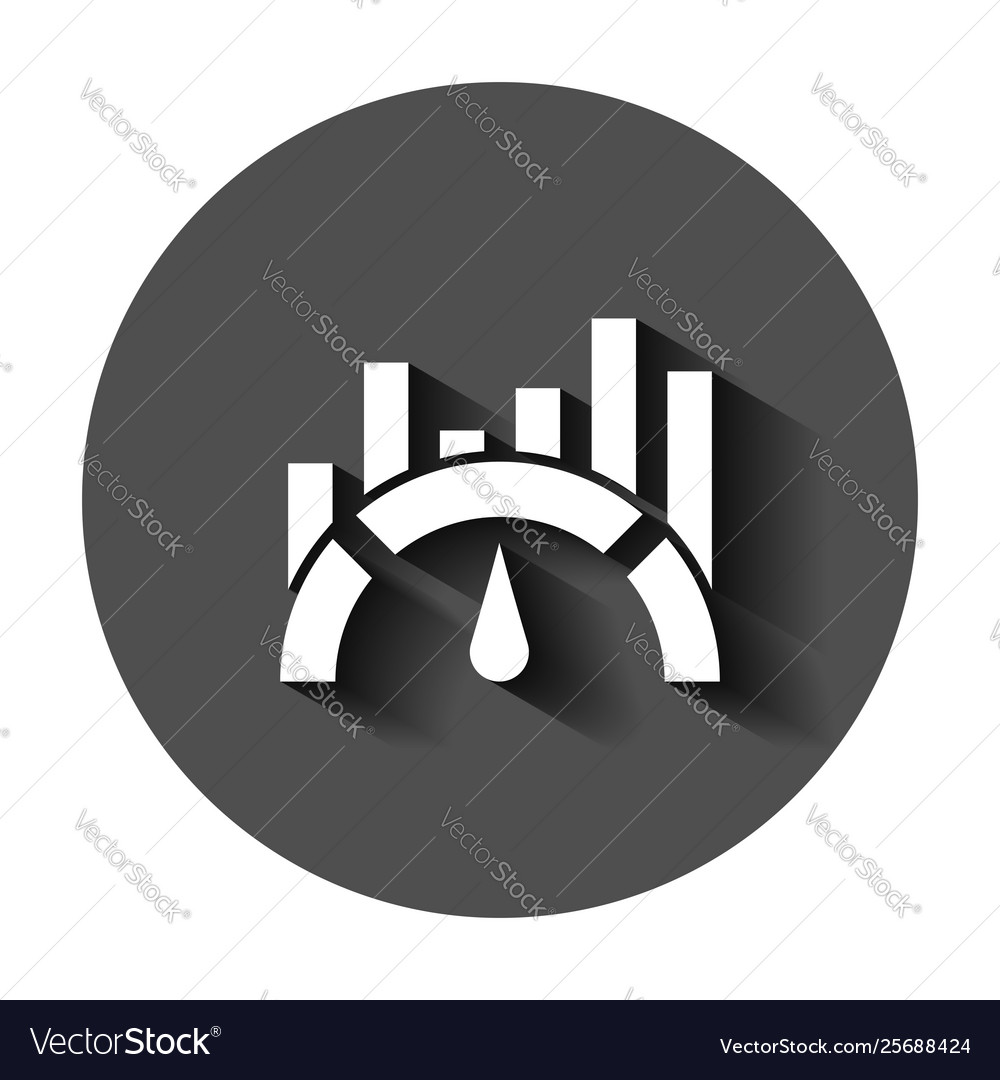 Benchmark measure icon in flat style dashboard vector image Benchmark measure icon in flat style dashboard
