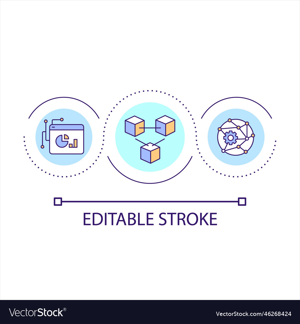 Blockchain network technology loop concept icon vector image Blockchain network technology loop concept icon